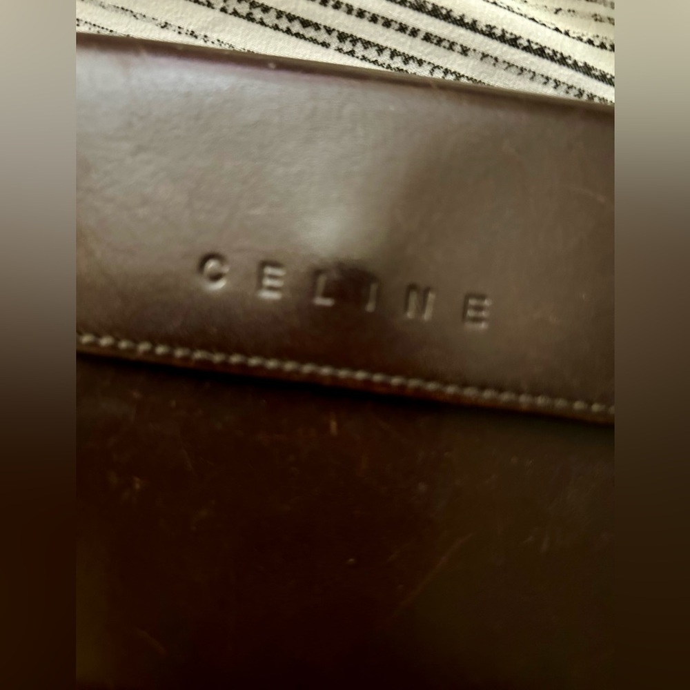 Celine Multi Compartment Luxury Brown Leather Bifold Wallet Classic - Picture 9 of 10